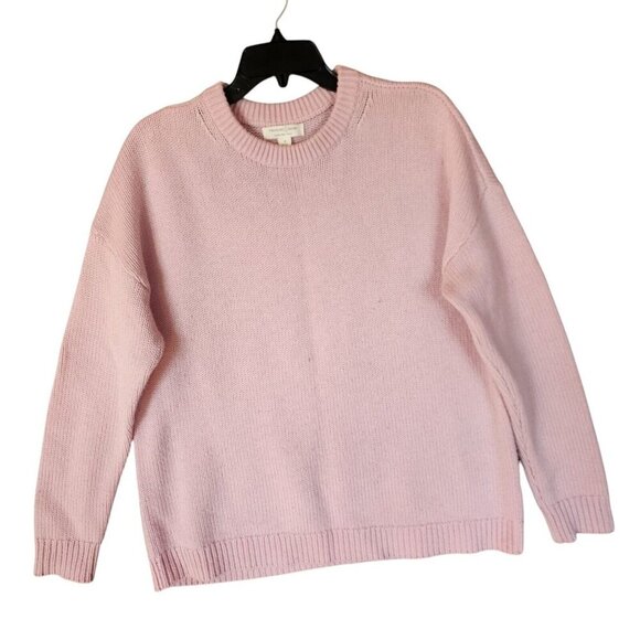Treasure & Bond Something Navy Sweater Women Medium Pink Crew Neck Long Sleeves - Picture 4 of 9